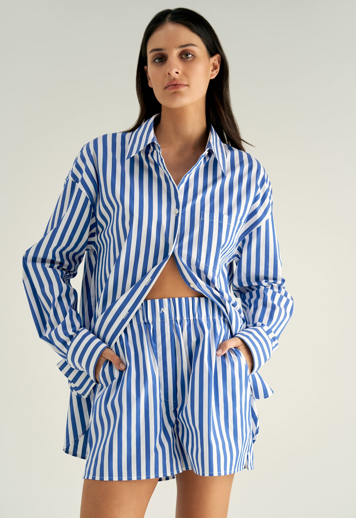 【U LAN】Annie Stripe Set-up Shorts Annie Pink Stripe Shorts | Official EU Site